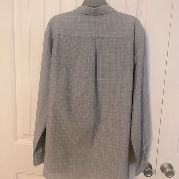 CHAPS Mens Mini Plaid Gray Black White Easy Care Button Down Long Slv Sz 2XL - Picture 13 of 16